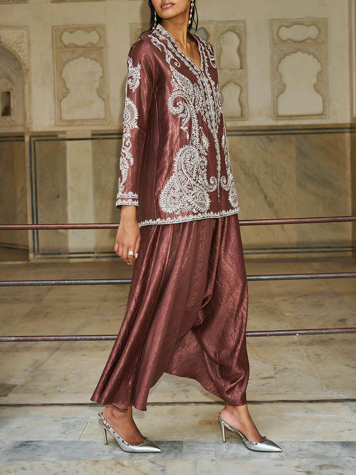 Unique Paisley Pattern V-Neck Loose Top