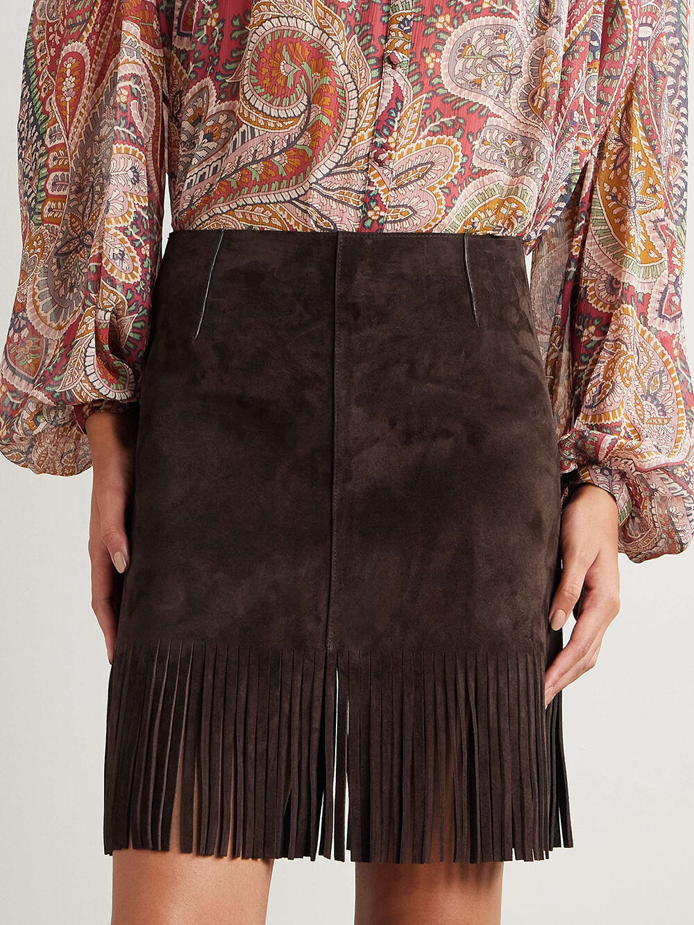 Elegant Paisley Print Chiffon Loose Shirt
