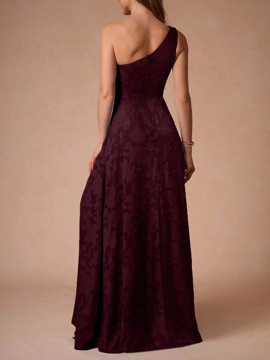 Elegant One-shoulder Slit Maxi Dress