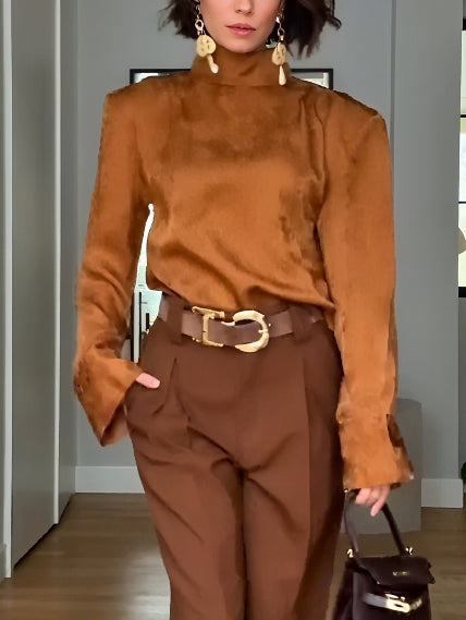 Elegant High-Waisted Wide-Leg Tailored Pants