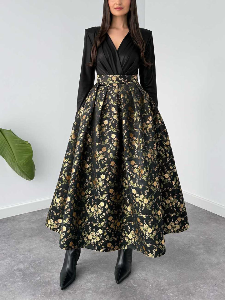 Elegant Jacquard Full Skirt Two-piece Set