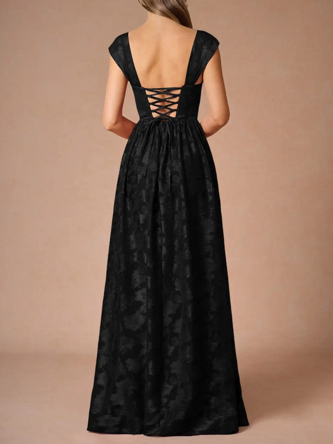 Elegant Drape Neck Floral A-Line Maxi Dress