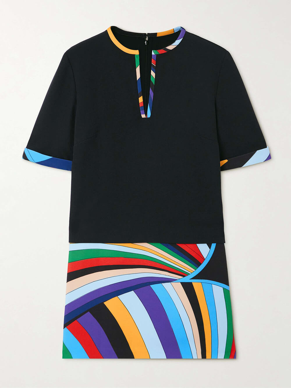 Classic Paneled Printed Mini Dress