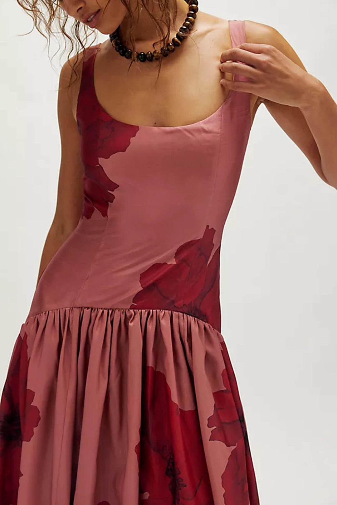 Modern Floral Print Casual Maxi Dress