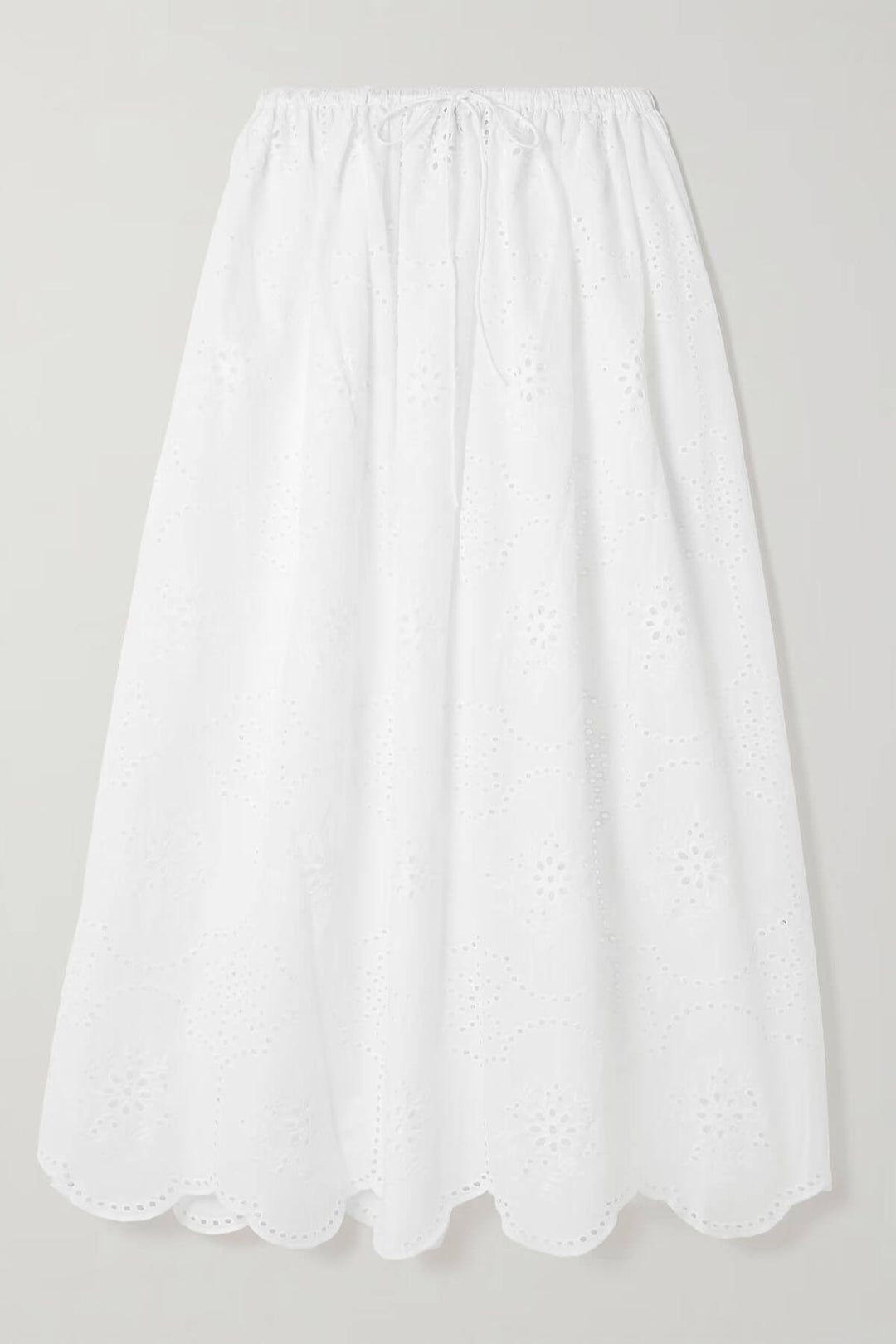 Fashionable Ruffled Hollow-Out Crochet Mid Skirt
