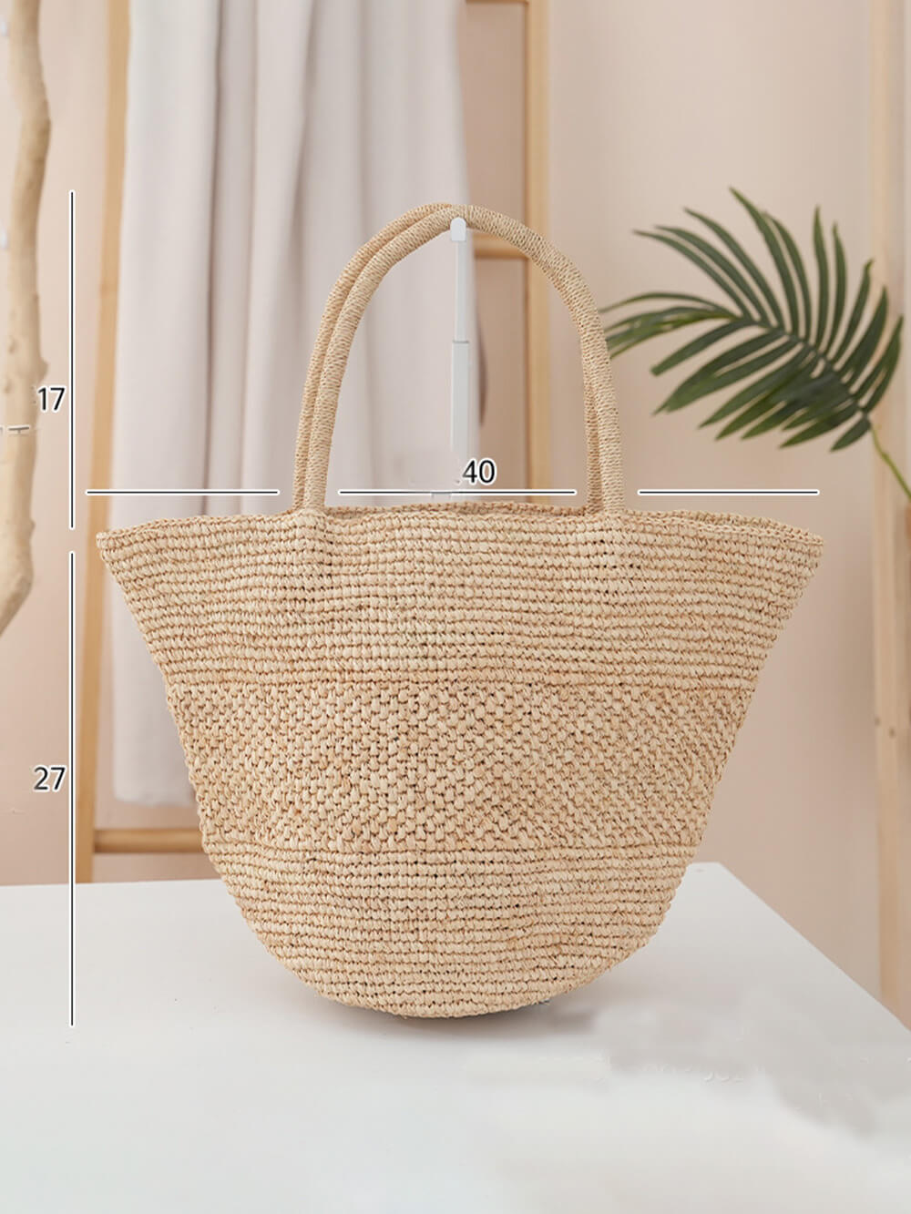 French Holiday Style Raffia Hand-Crocheted Straw Bags