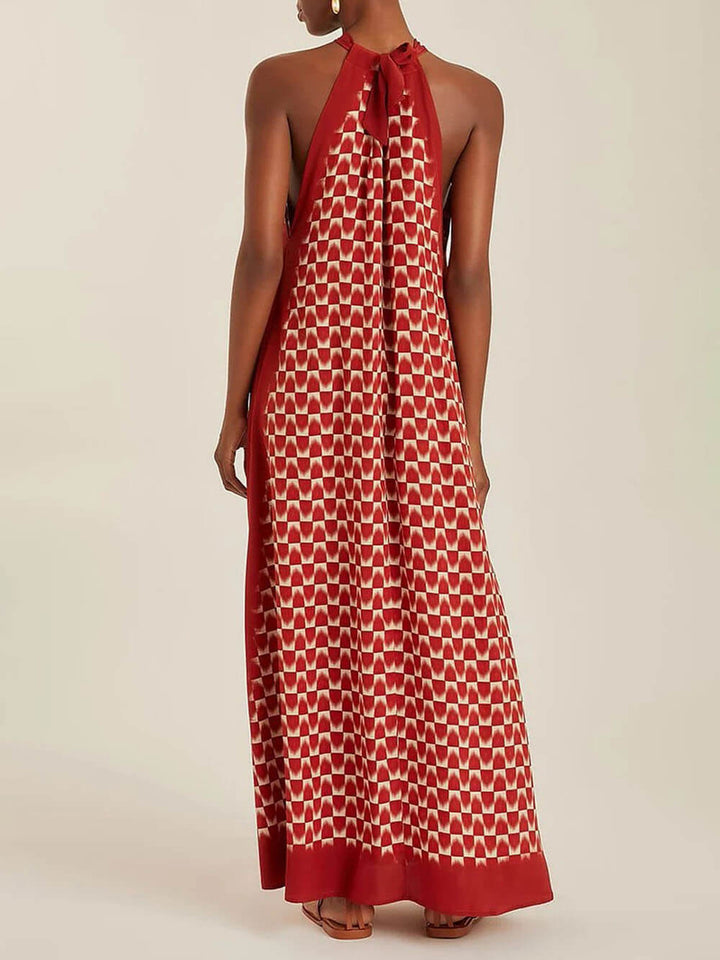 Elegant And Unique Pattern Off Shoulder Printed Maxi Dress