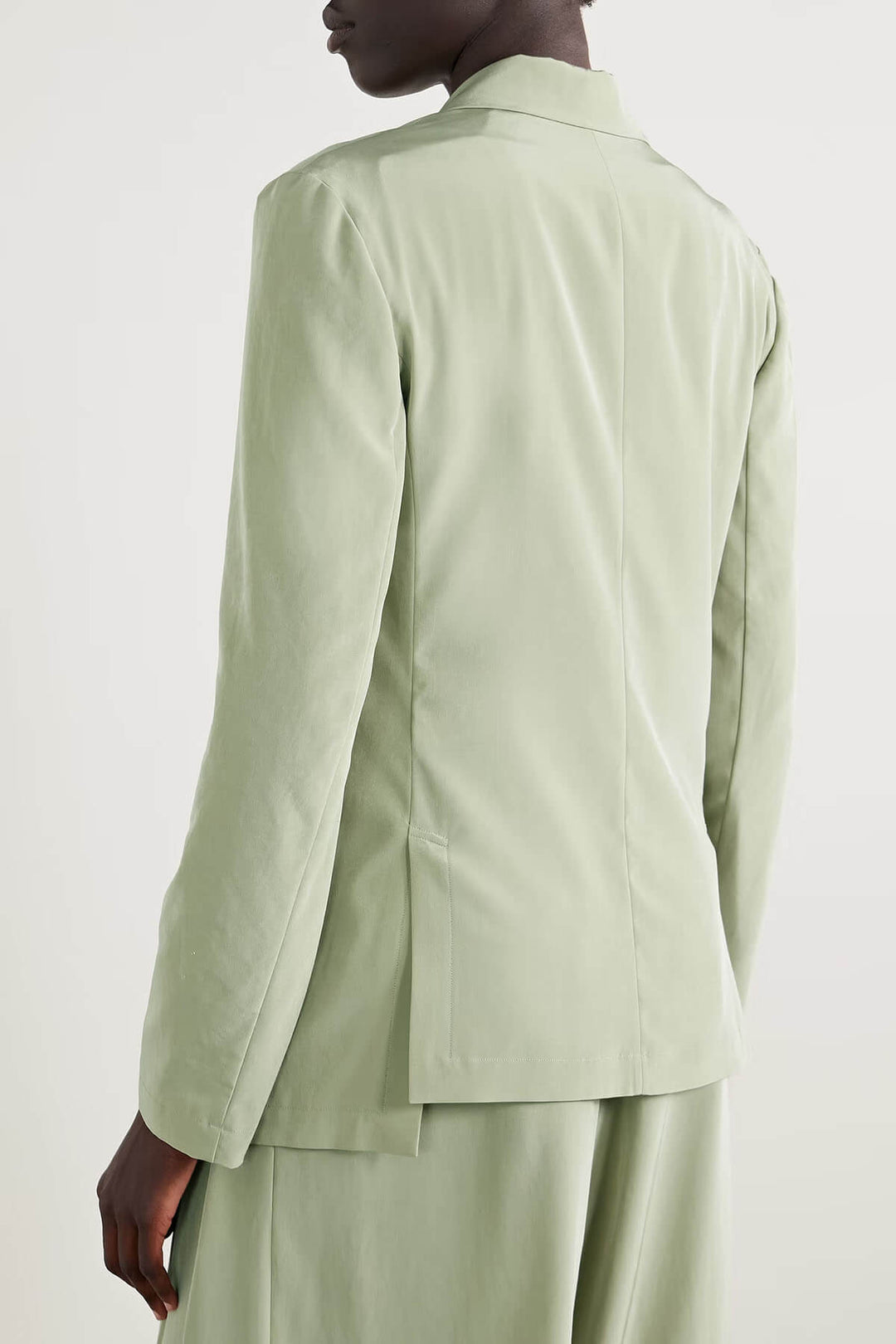 Fashion Asymmetric Crepe Blazer Pleated Pocket Wide-Leg Pants Set