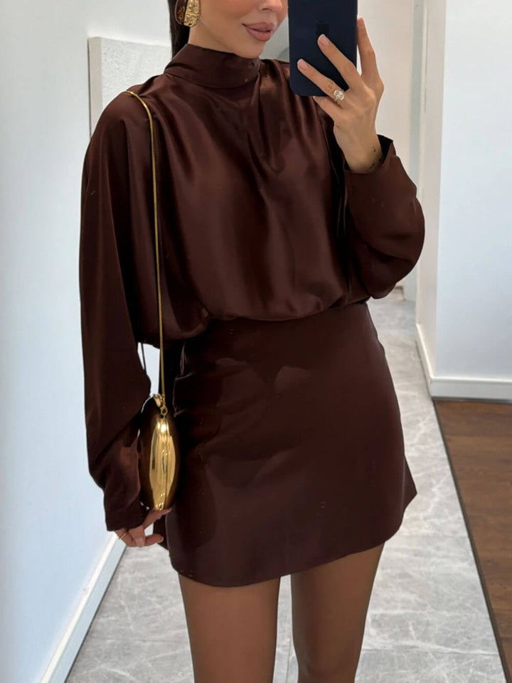 Exquisite Party Fitted Satin Mini Dress