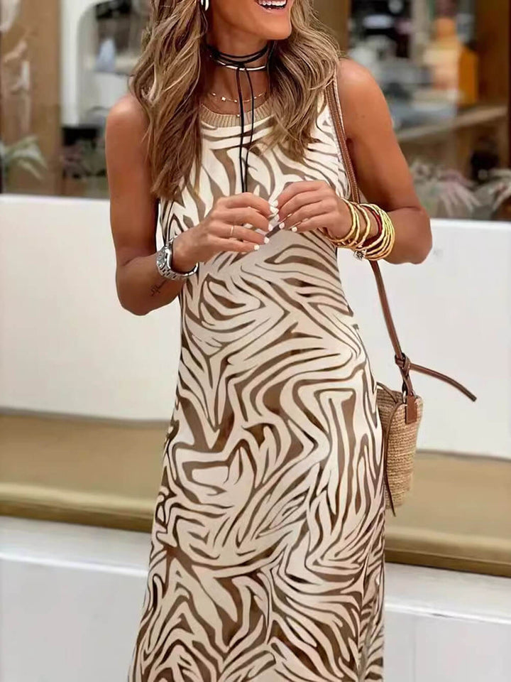 Casual Zebra Print Sleeveless Resort Dress