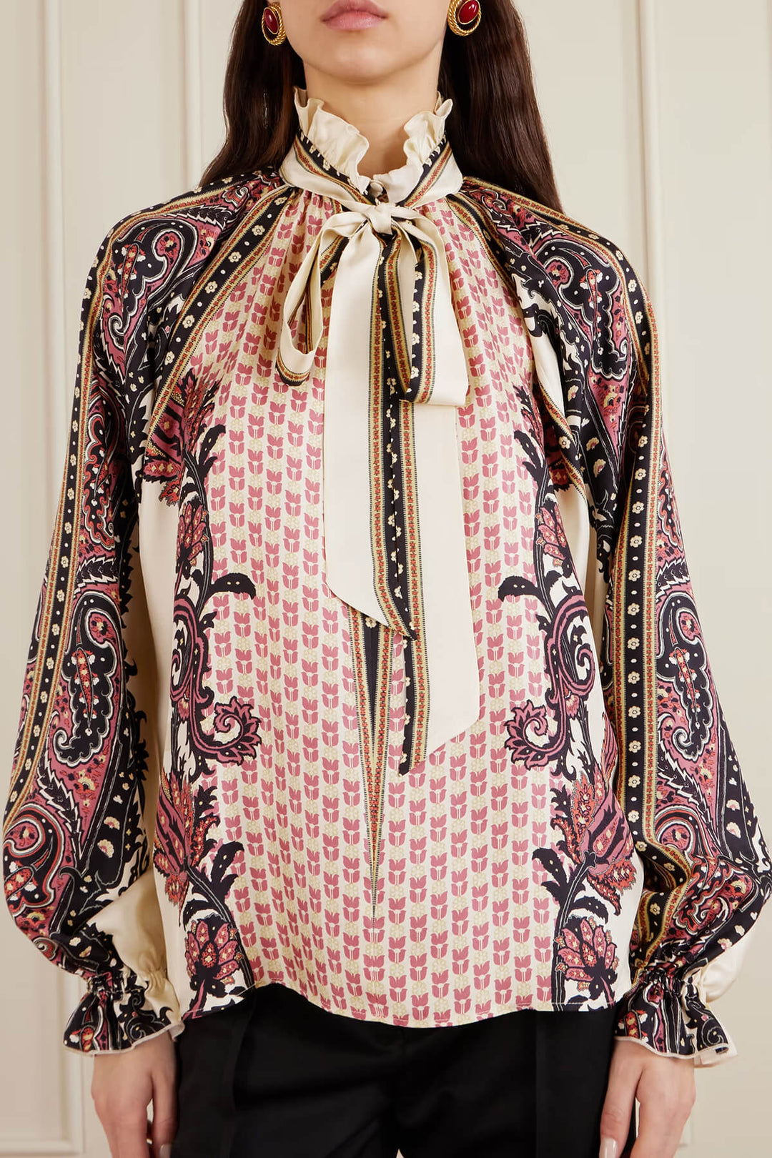 Exquisite Pleated High-Waisted Flared Pants