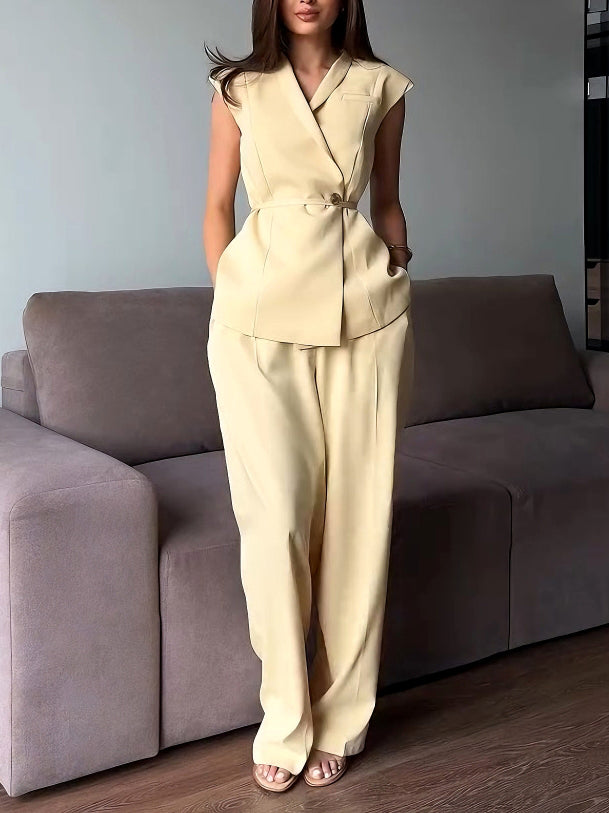 Elegant Wide-Leg High-Waisted Pants