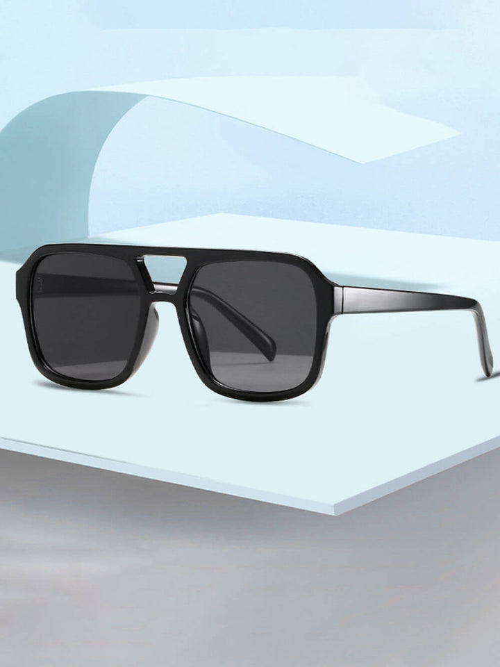 Stylish And Simple Double-Beam Large Frame Sunshade Sunglasses