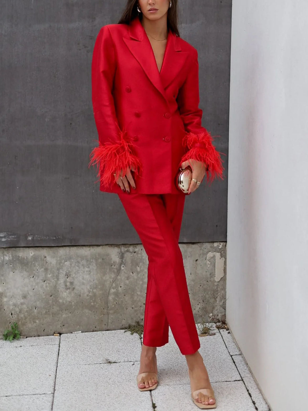 Elegant Tailored Satin Straight-Leg Pants