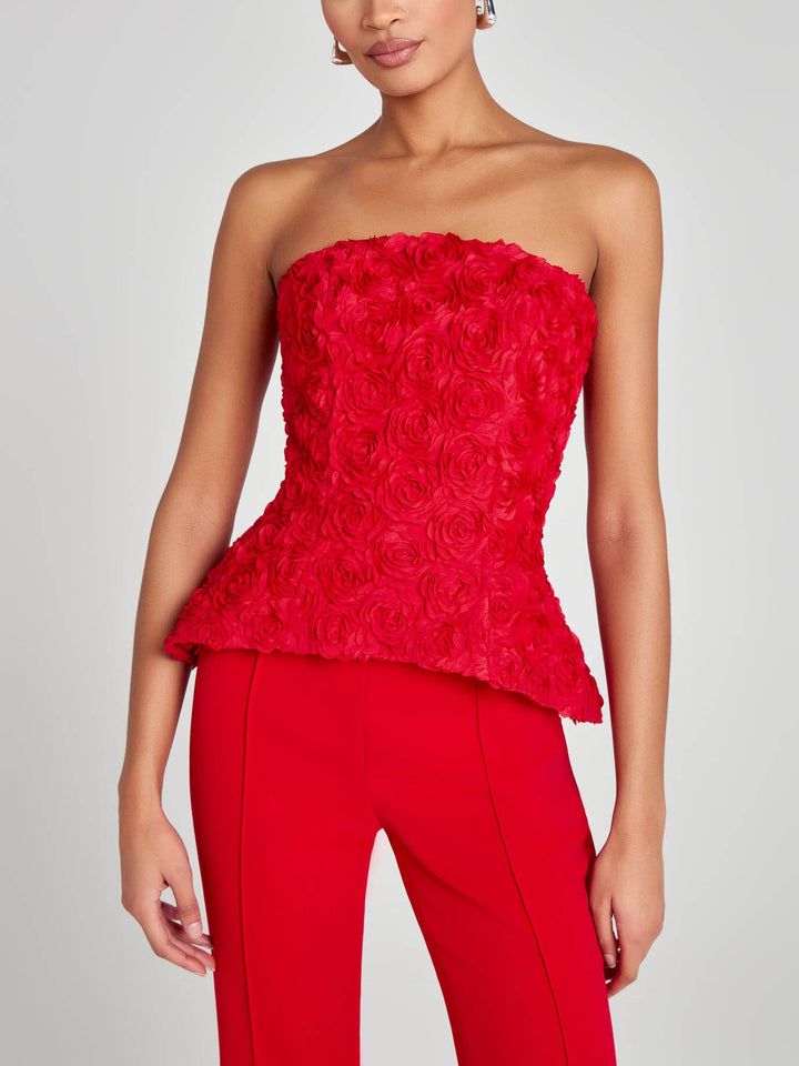 Elegant Rose Floral Off-the-shoulder  Top