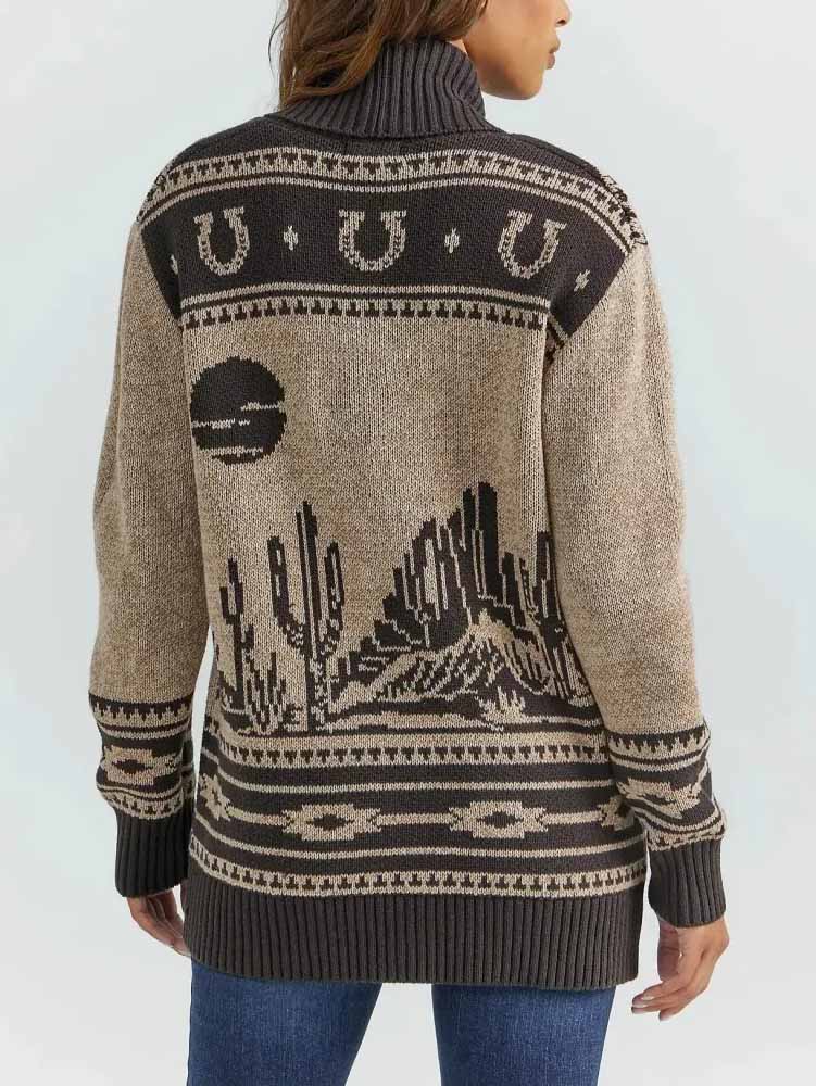 Retro Casual Pattern Cardigan Sweater