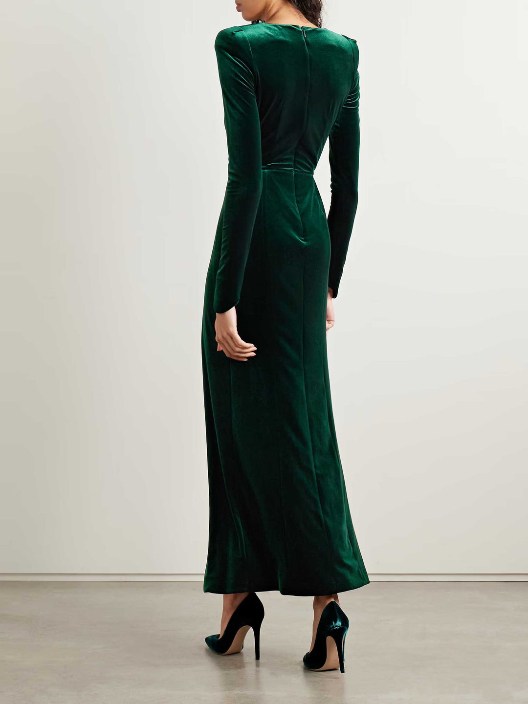 Elegant Velvet Long-sleeved Maxi Dress