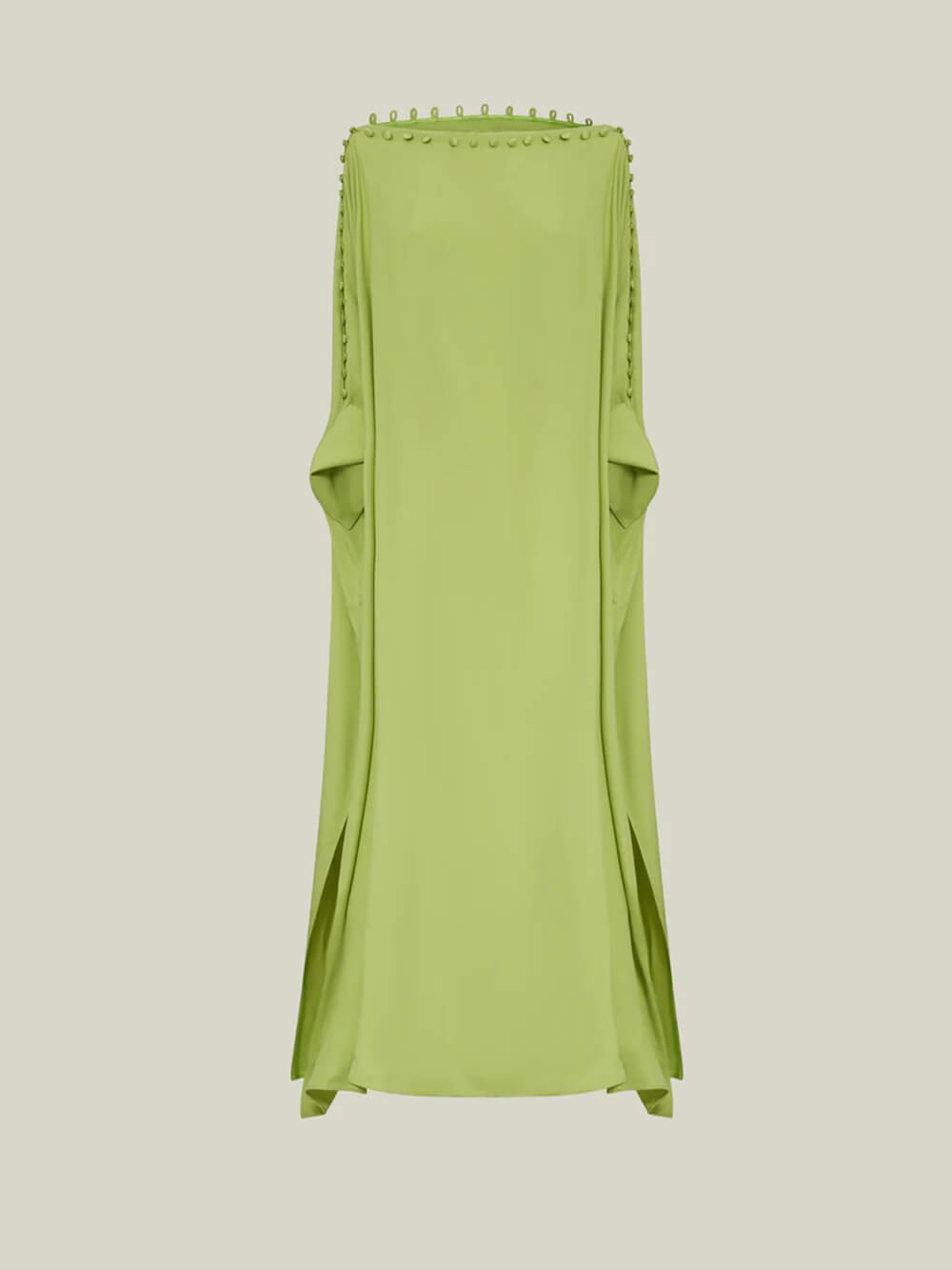 Casual Button-Detail Off-Shoulder Slit Maxi Dress