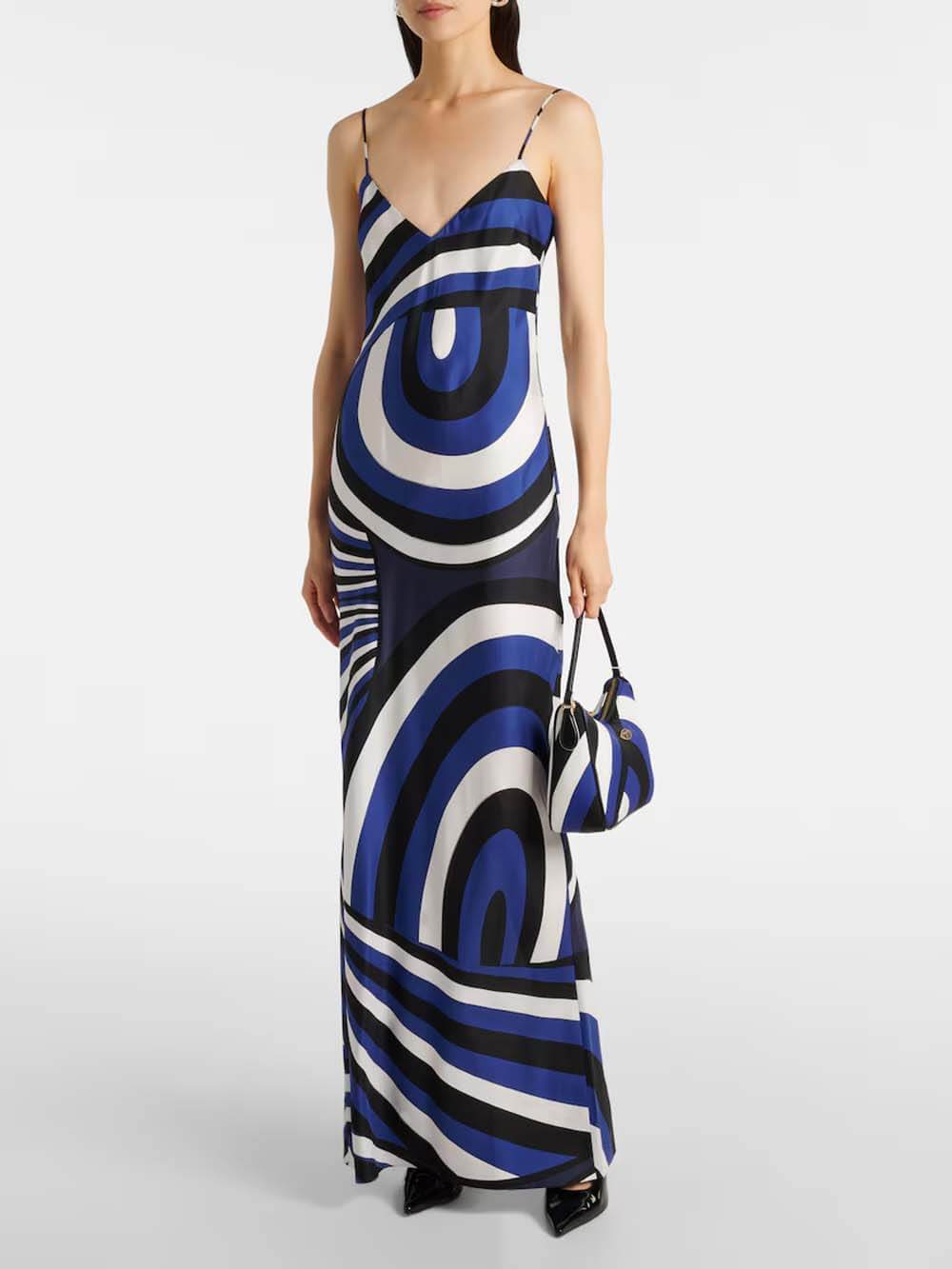 Exquisite Swirl Rainbow Print Maxi Dress and Loose Cape Top Set