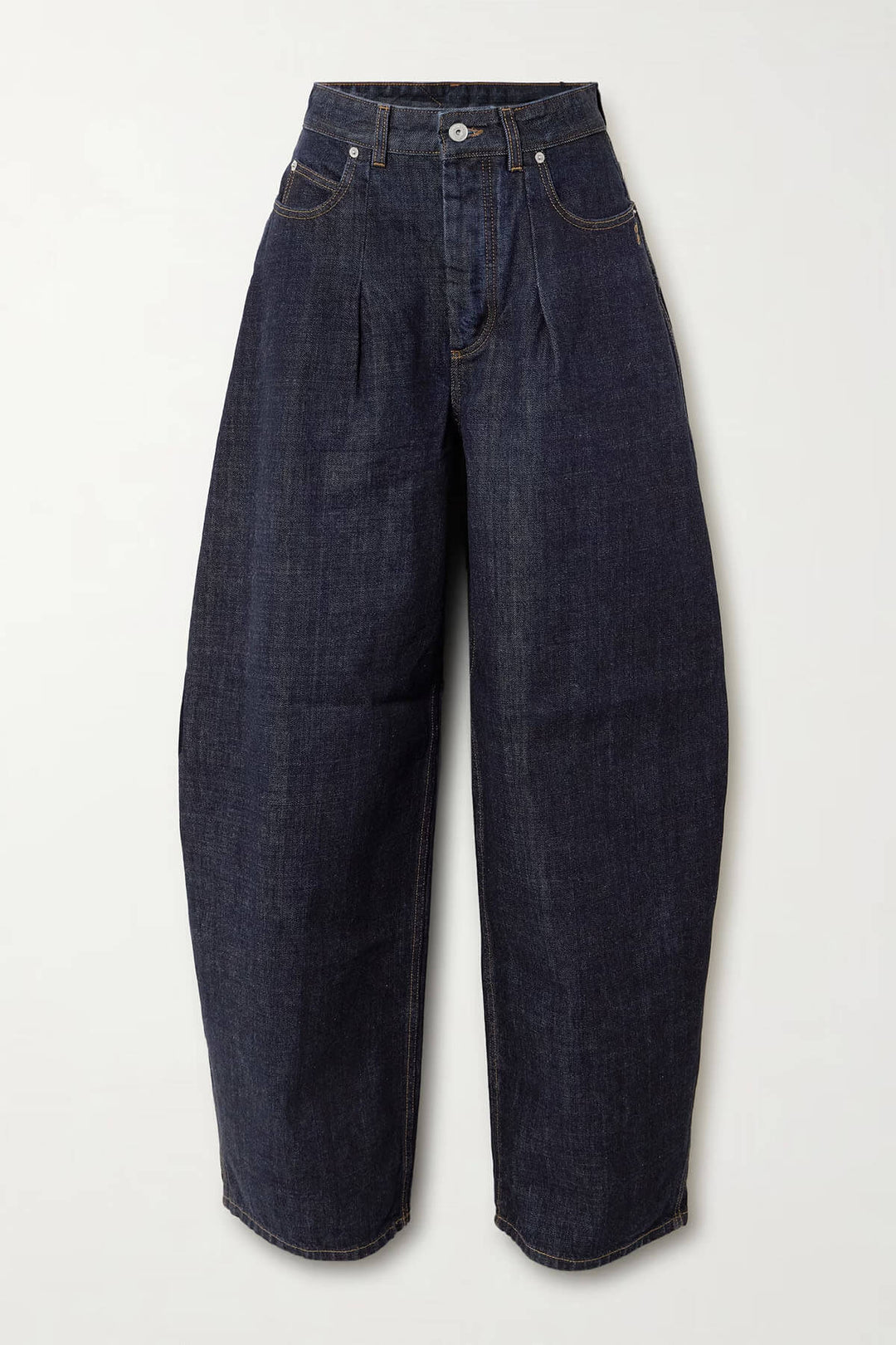 Unique High-Waisted Pleated Straight Leg Jeans