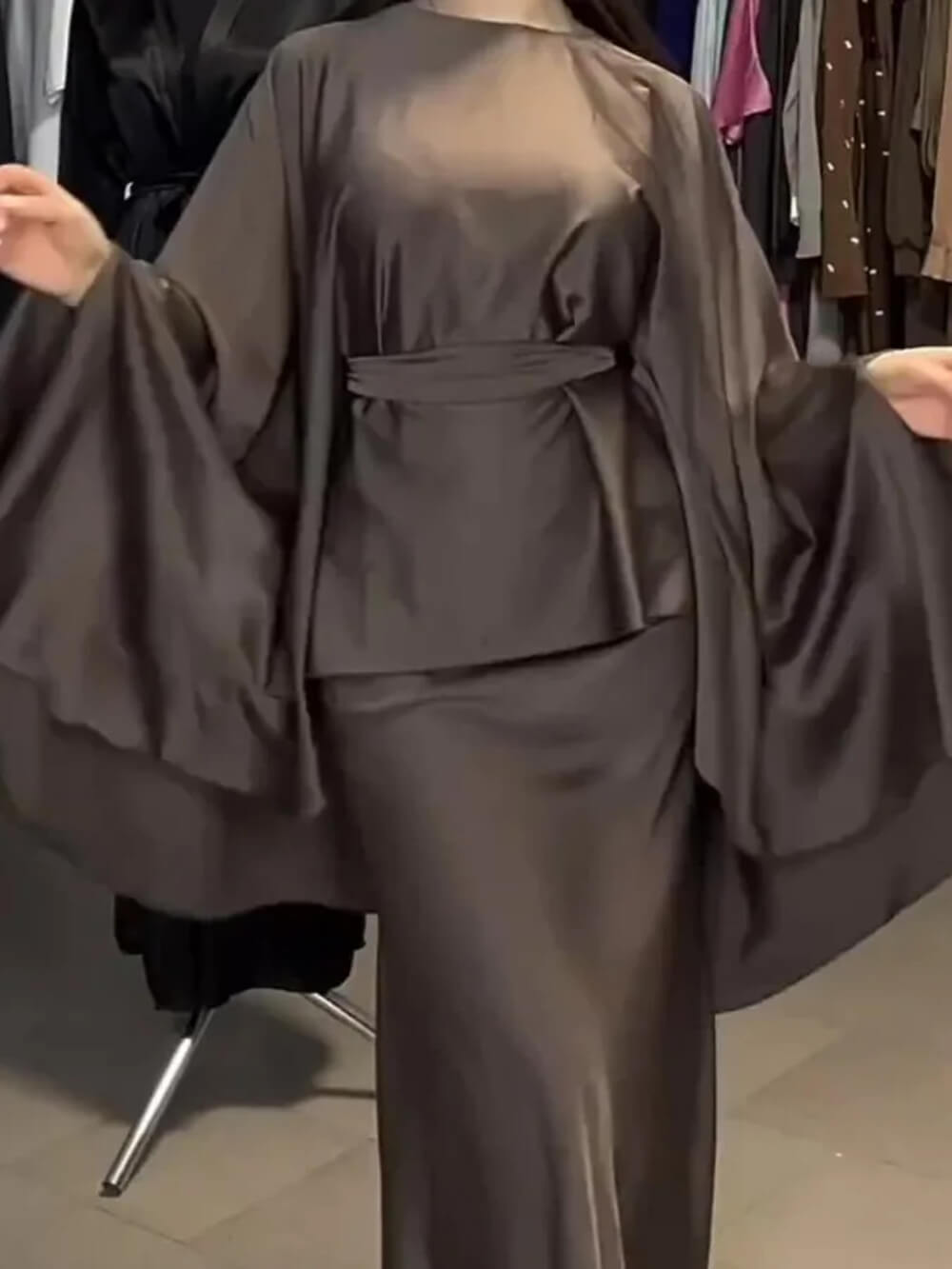 Fashionable Satin Slim-Fit Maxi Skirt