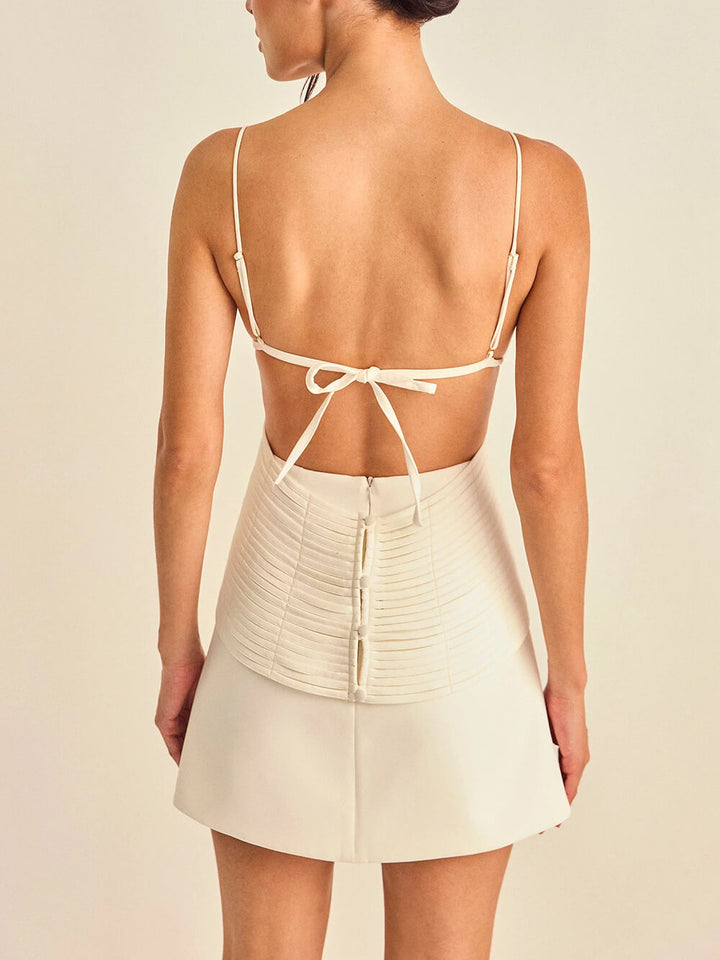 Fashion Lace Backless Mini Dress