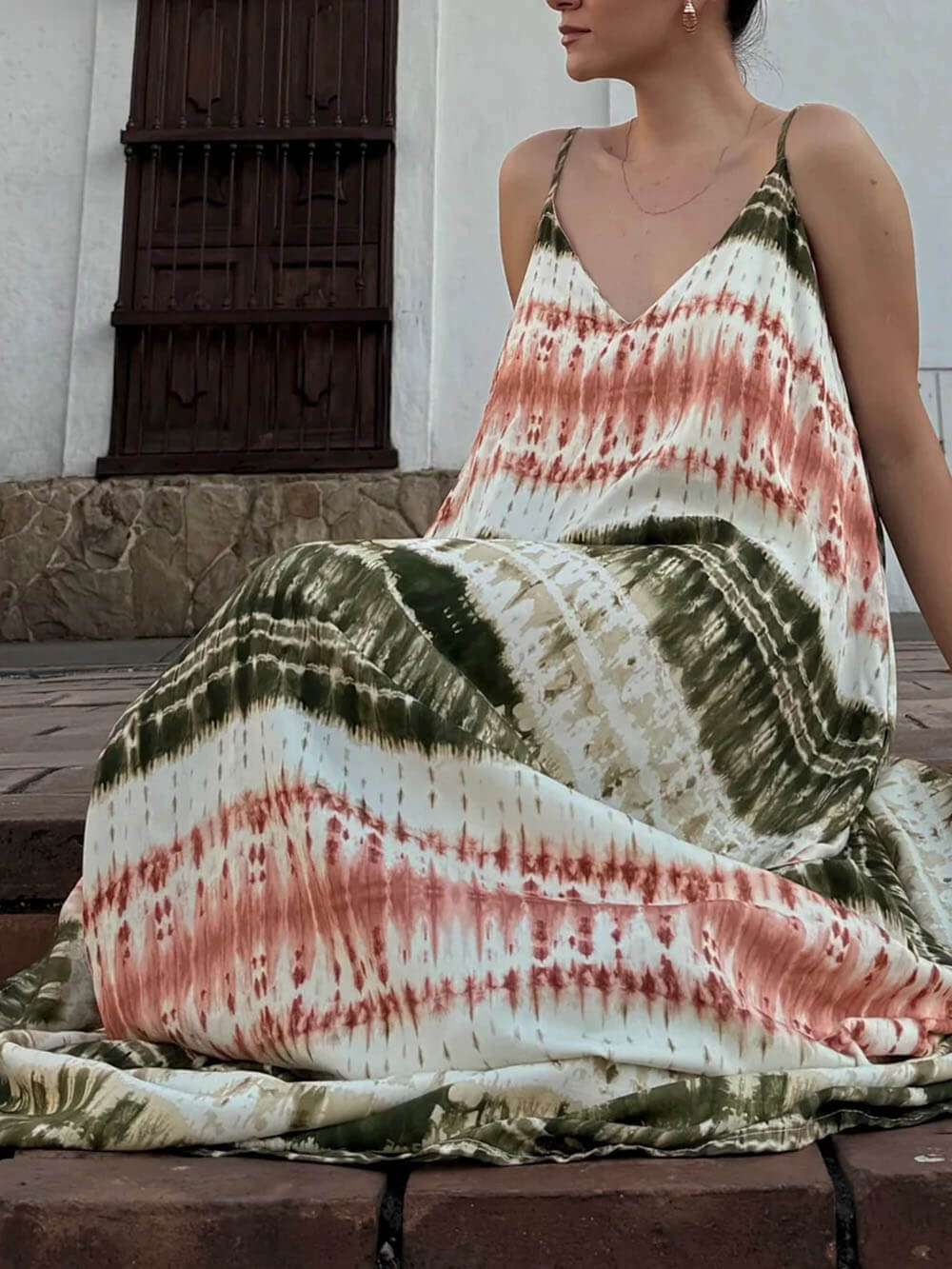 Casual Tie-Dye Print Sleeveless Maxi Dress