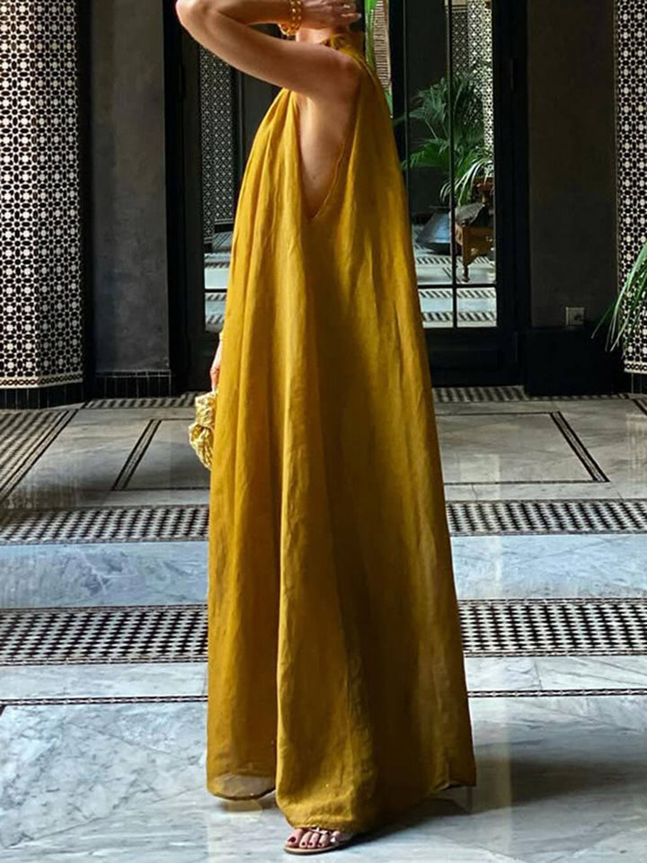 Fashionable And Elegant Round Neck Loose Maxi Dress