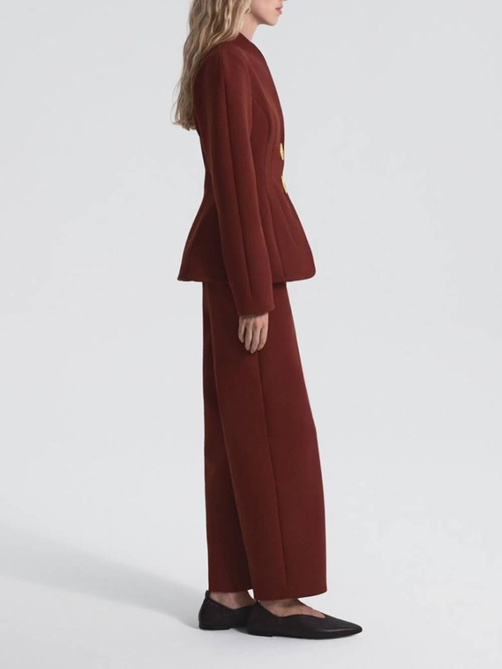 Exquisite Burgundy Slim Pocket Pants