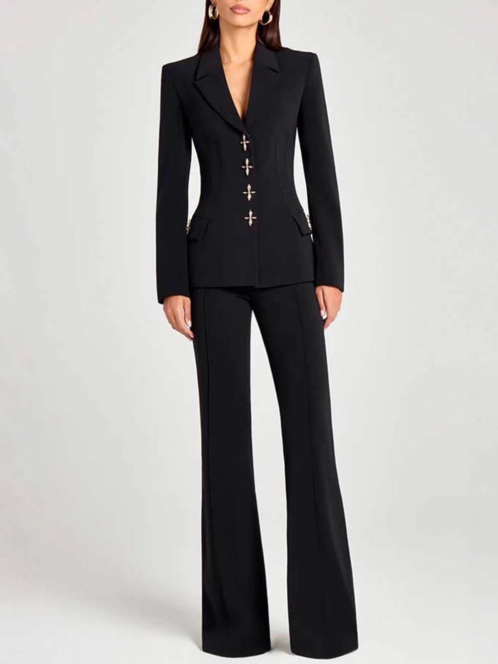 Fashion Casual High-Waist Pocket Trousers