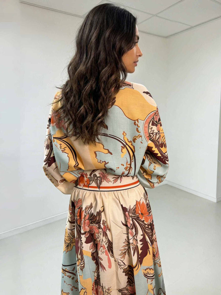 Retro Map Print Two-piece Set
