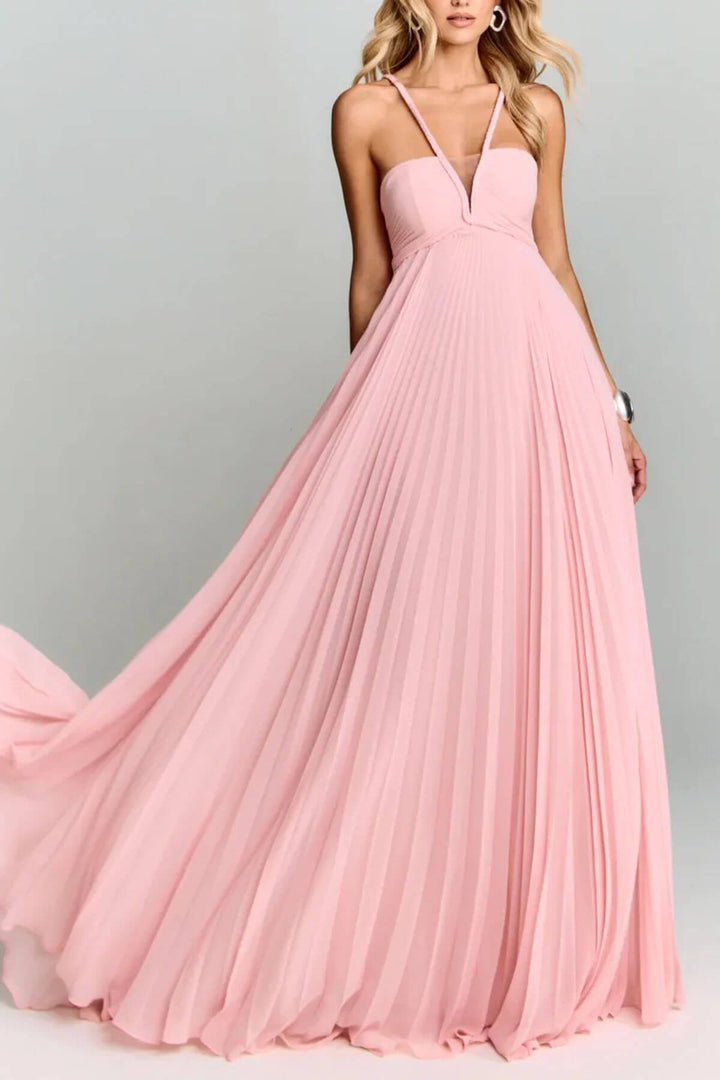 Elegant Off-Shoulder Ruched Woven-Neckline Party Maxi Dress