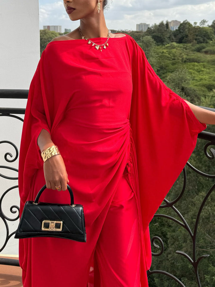 Exquisite Strapless Drawstring Two-piece Set