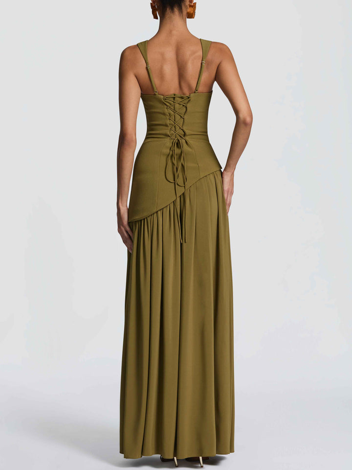 Elegant Asymmetrical Slit Maxi Dress