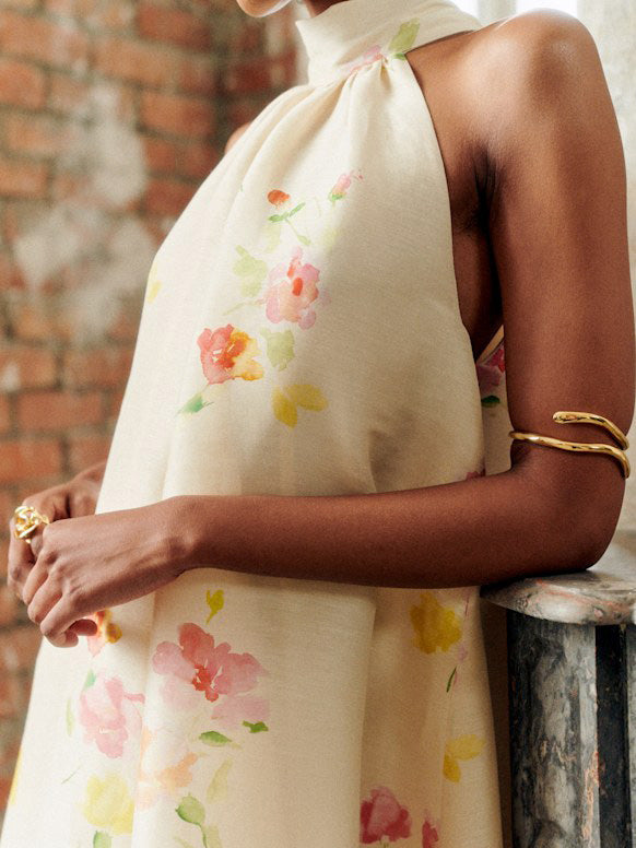 Exquisite Floral Print Sleeveless Maxi Dress
