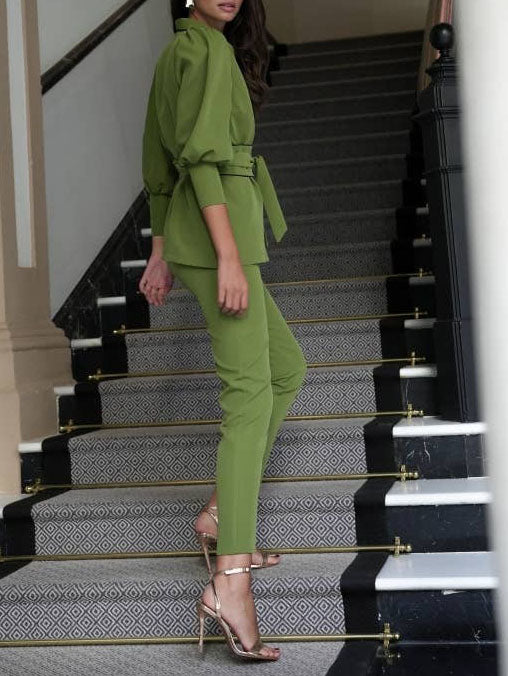 Exquisite Wrap-Around Belted Blazer