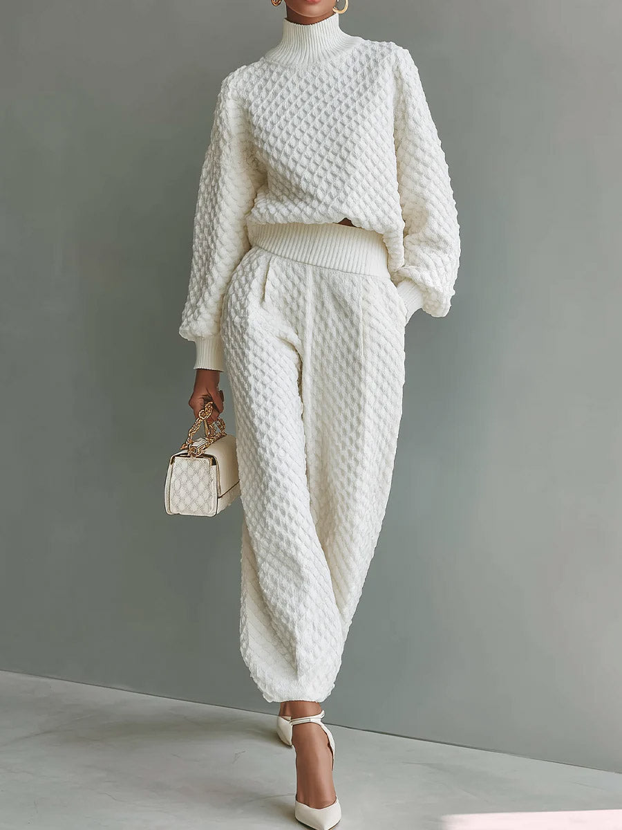 Casual Textured Knit Pullover