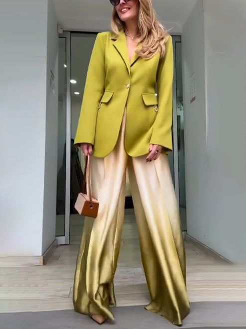Elegant Gradient Satin Wide-leg Pants