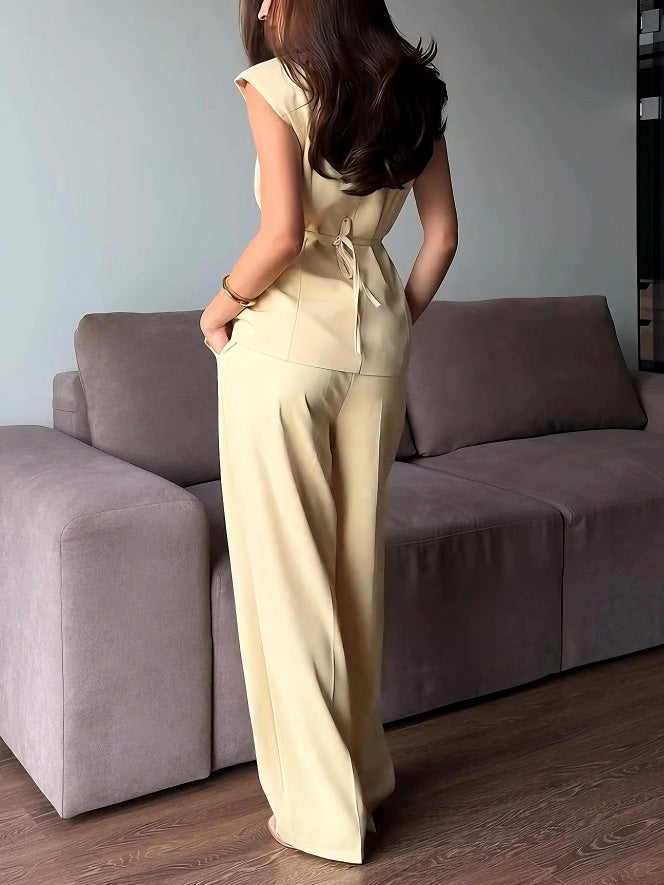 Elegant Wide-Leg High-Waisted Pants