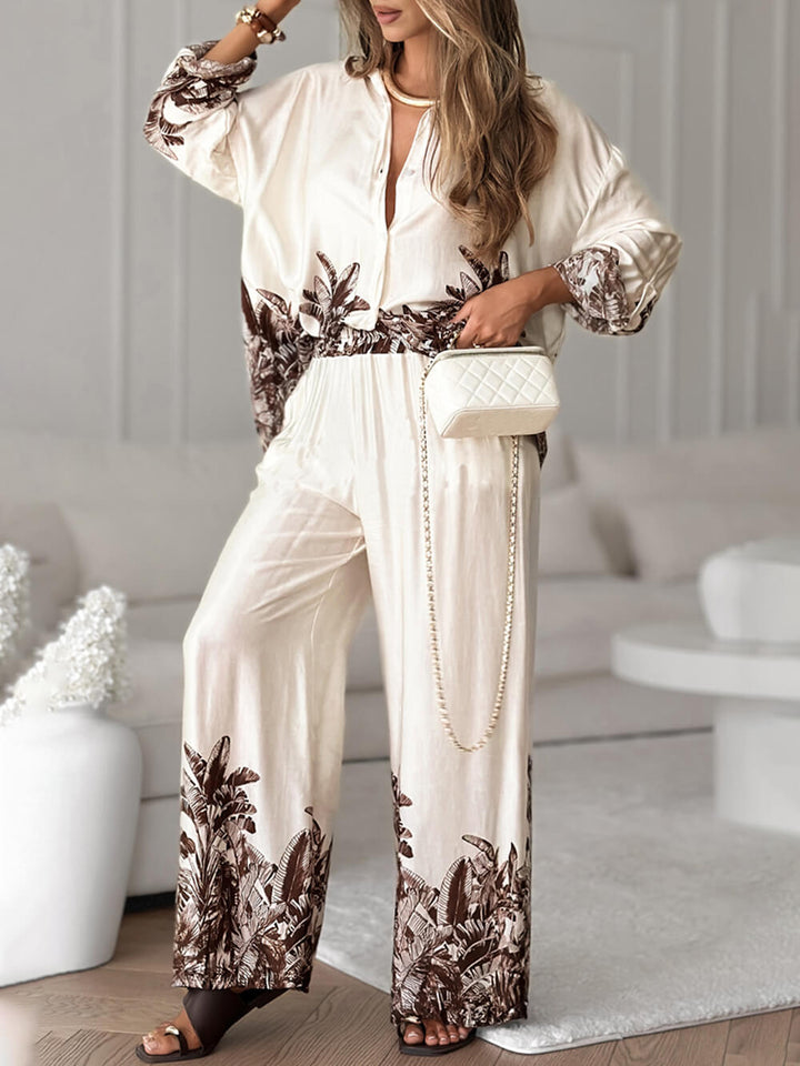 Casual Stand-Collar Floral Print Loose Blouse