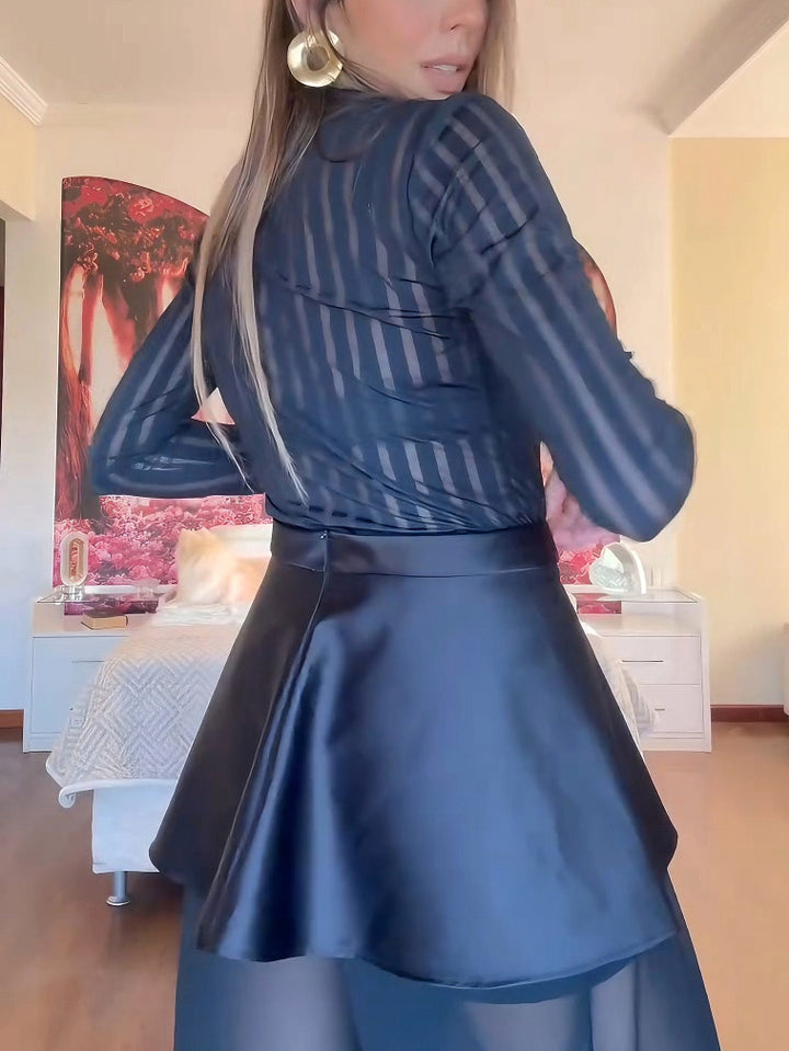 Elegant Striped Top Two-piece Set