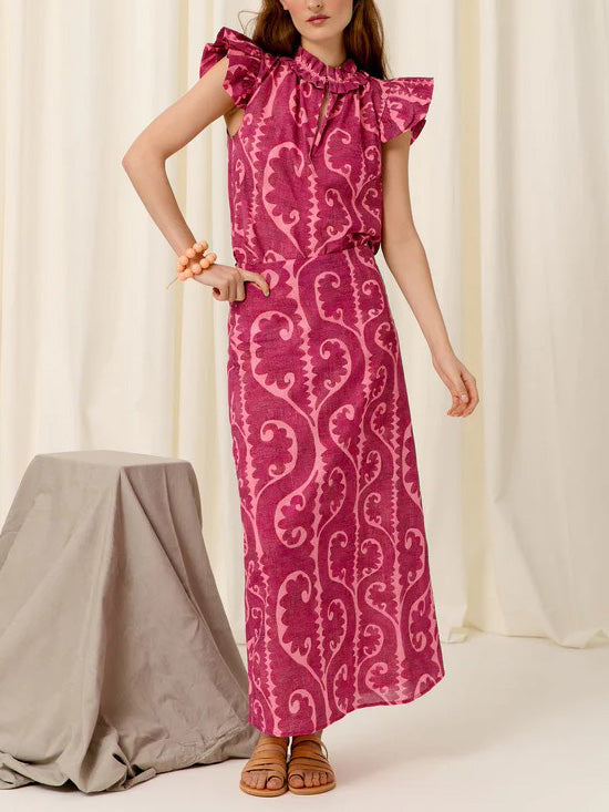 Elegant Ruffled High Neck Sleeveless Top