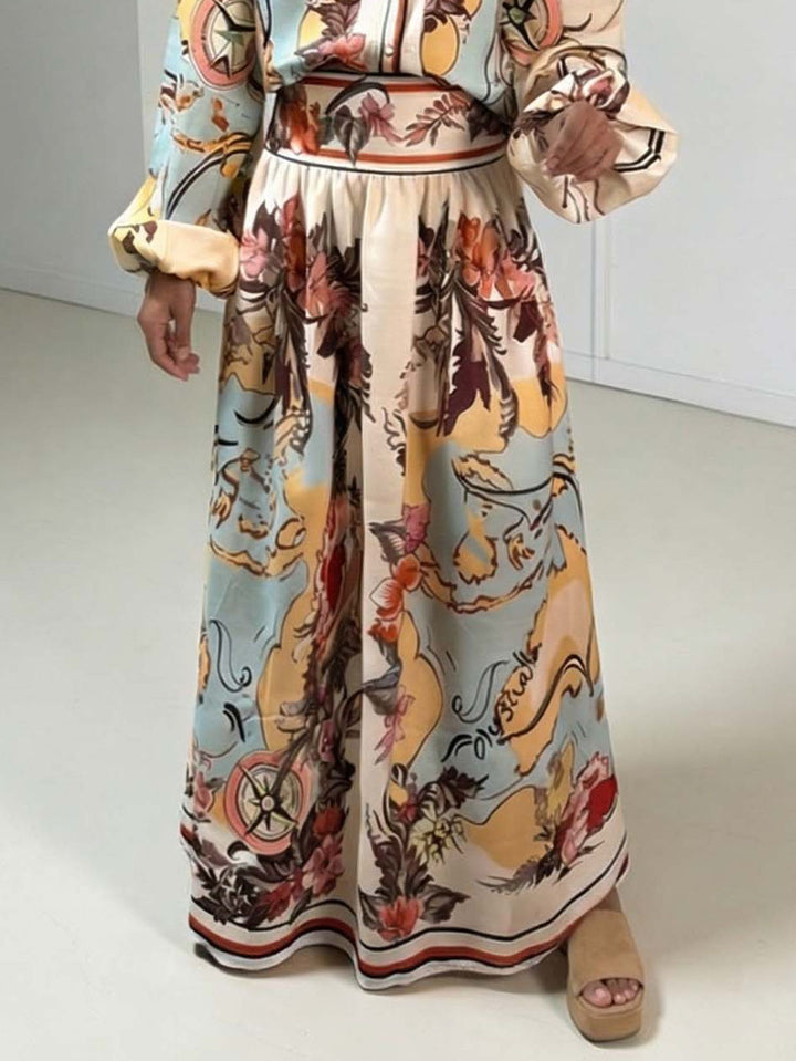 Retro Map Print Two-piece Set