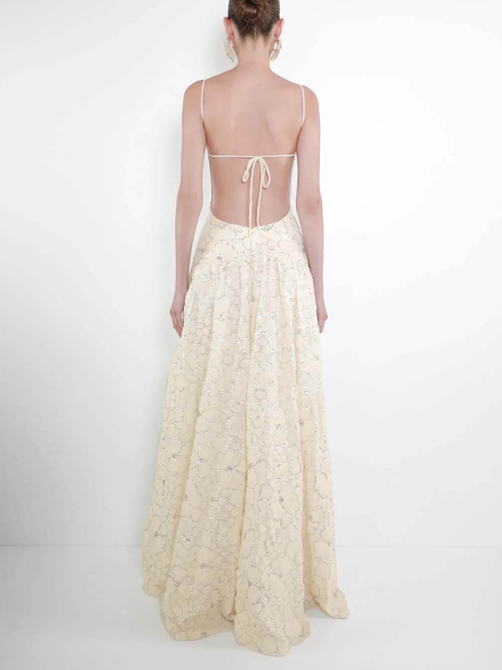 Delicate Allover Floral Texture Spaghetti Strap Maxi Dress