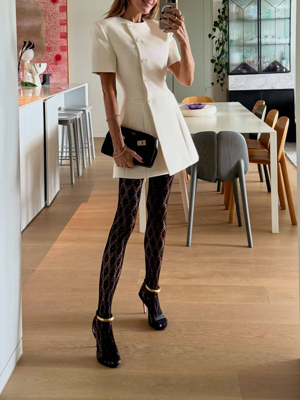 Exquisite Single-Breasted A-line Mini Dress