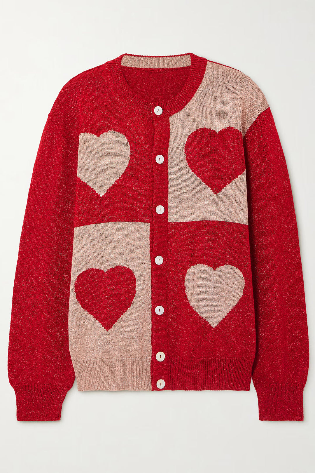 Fashion Heart Pattern Knit Cardigan