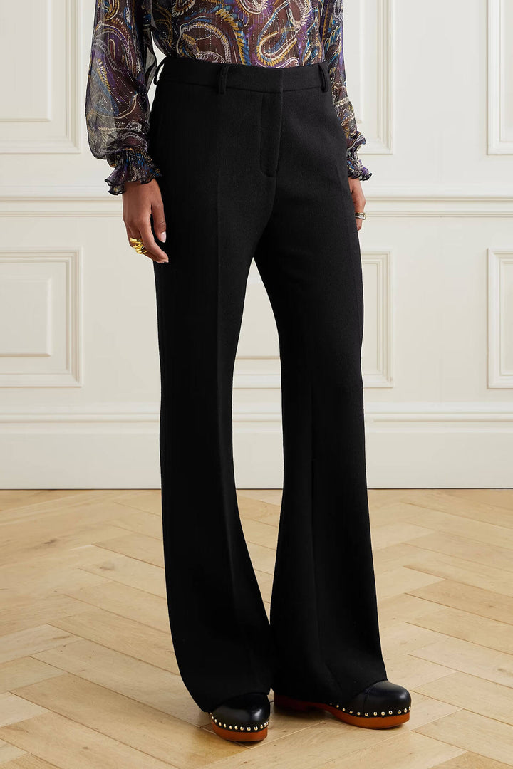 Retro High-Waisted Pocket Flared Pants