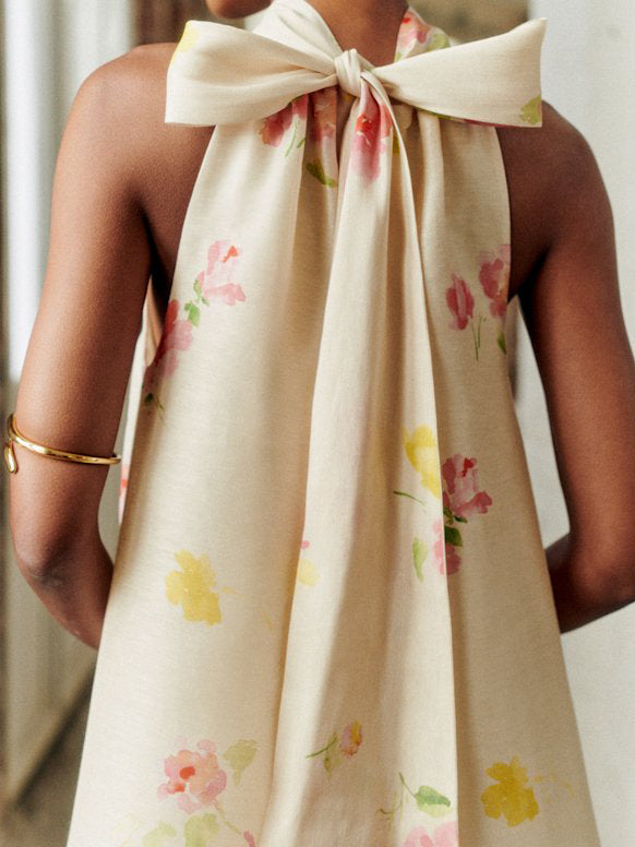 Exquisite Floral Print Sleeveless Maxi Dress