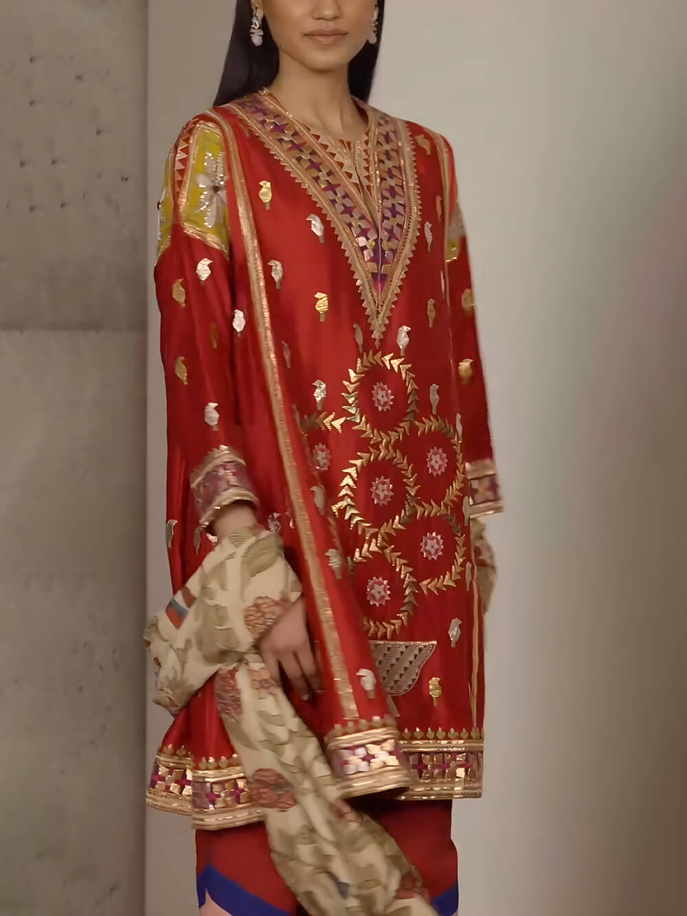 Unique Rainbow Stripe Printed Elastic-Waist Straight-Leg Pants