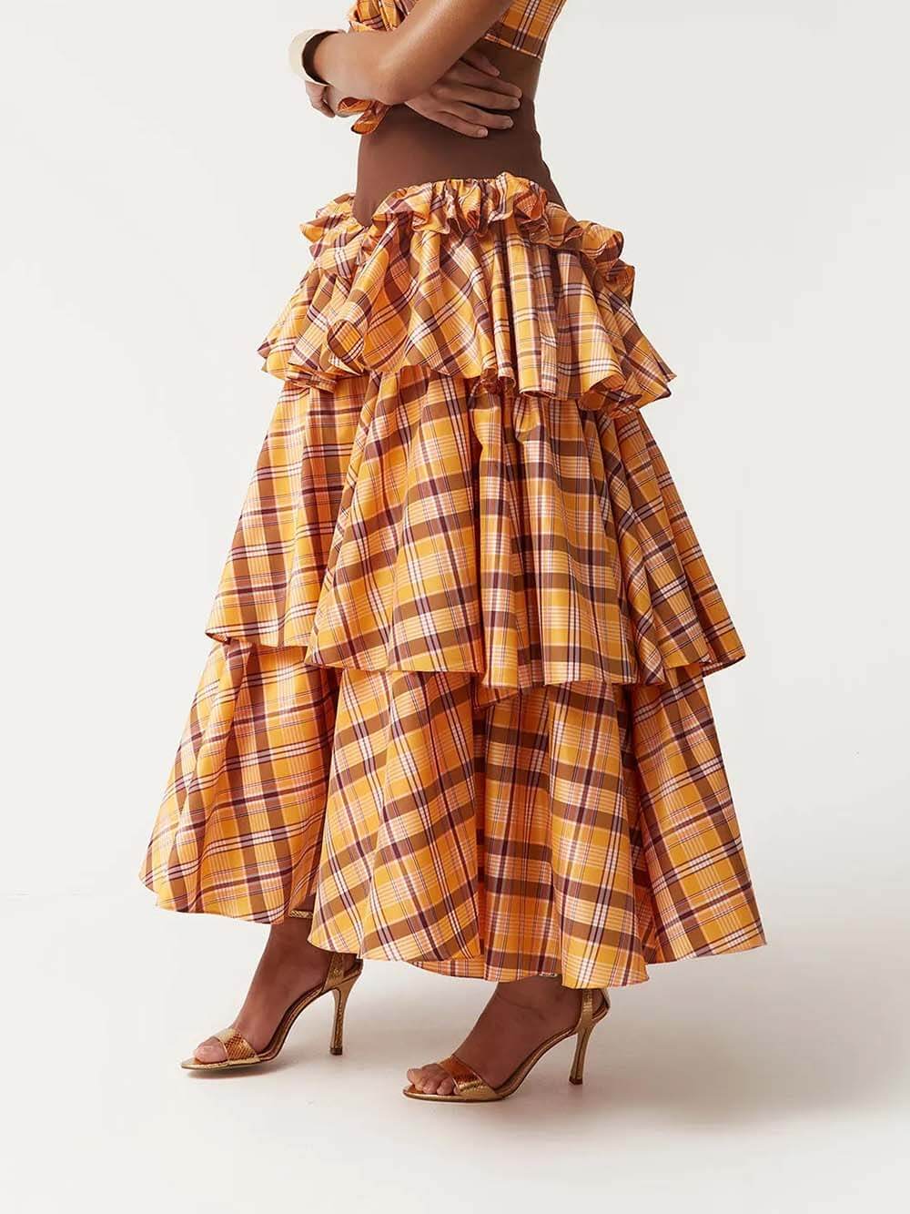 Fashion Layered Colorful Print Skirt